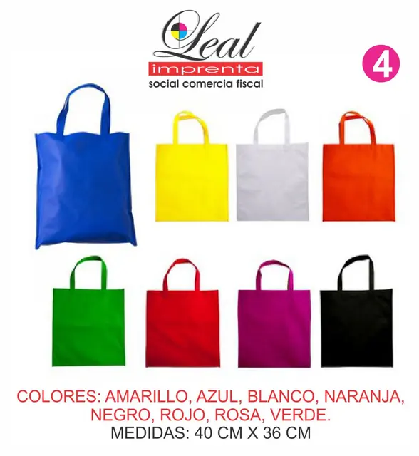 Bolsas ecológicas non woven en varios colores
