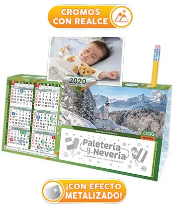 Calendario de escritorio con cromos