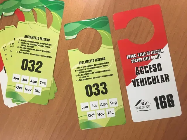 Colgantes de acceso vehicular numerados para retrovisor