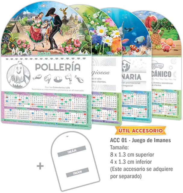 Calendarios imantados para negocios