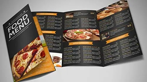 Menú tríptico para pizzería